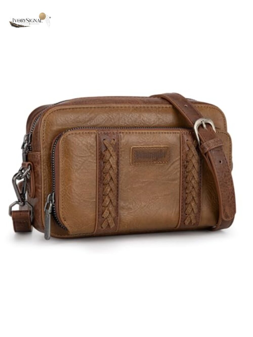Faux Leather Crossbody Wallet Purse with Adjustable Strap, 8 Card Slots